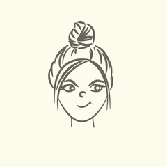 Free vector girl's face emotions collection