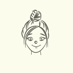 Free vector girl's face emotions collection