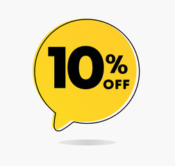 10% off. Price discount icon. Special offer, promotion, sales tag. Vector illustration