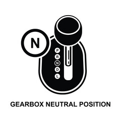Car gearbox neutral position icon isolated on white background vector illustration.