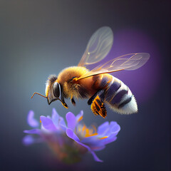 Honey bee, insect bee, animal bee, bee collect nectar and honey, beehive, flying bee, honeycomb, bee generative ai