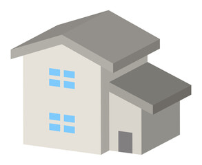 建物、家の立体イラスト