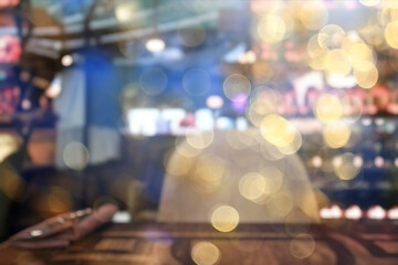 Fototapeta na wymiar abstract blurred background restaurant interior