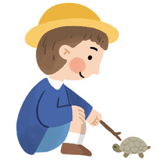 Kid playing cute illustration element