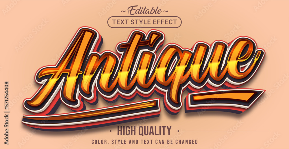 Aufkleber editable text style effect - antique text style theme.