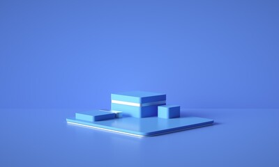 3D rendered geometric booth background