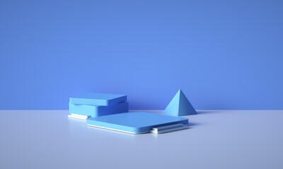 3D rendered geometric booth background