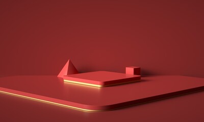 3D rendered geometric booth background