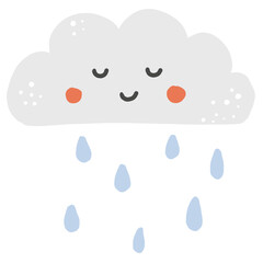 Cute weather rain element illustration
