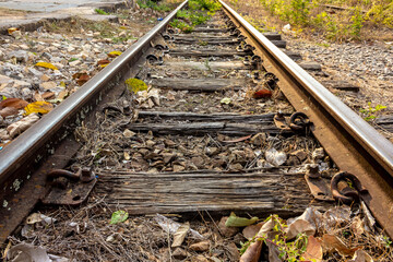 Close up Railroad tracks in Brazil