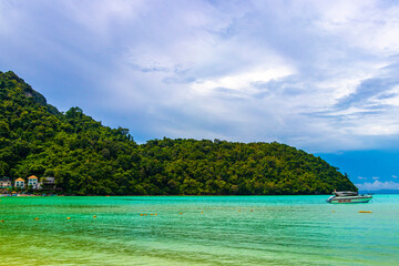 Fototapeta premium Koh Phi Phi Don Thailand island beach lagoon limestone rocks.