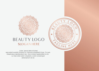 luxury mandala flower beauty spa logo design
