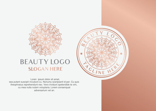 luxury mandala flower beauty spa logo design
