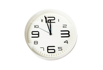 Twelve o'clock on circle white clock transparent - 571757084