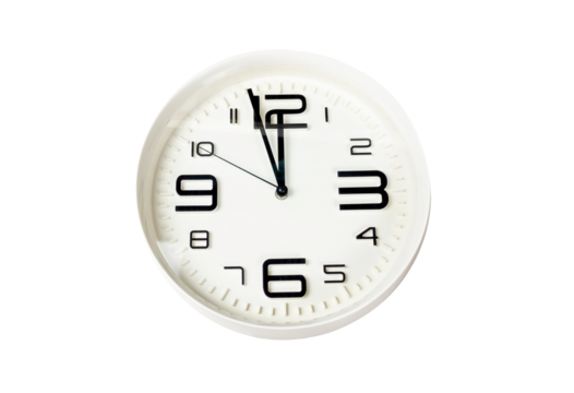 Twelve o'clock on circle white clock transparent - Powered by Adobe