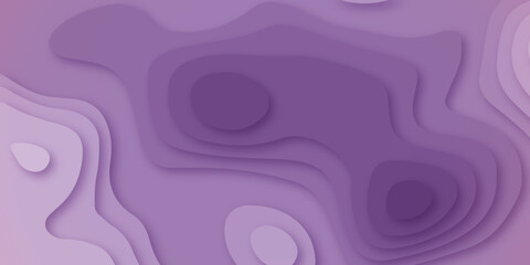 Luxury pink and purple papercut background. Abstract realistic papercut decoration textured with wavy gold lines and halftone layers. 3d topography relief. Carving art pink paper cut background.