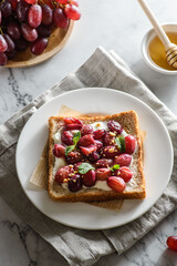 sandwich with yogurt and fruit