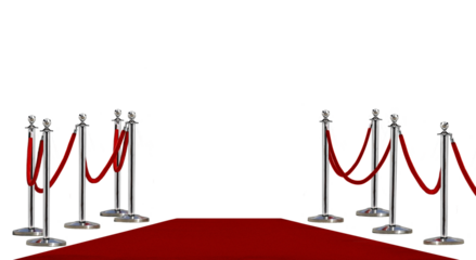 Red carpet between rope barriers for VVIP walkway during special event