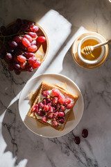 sandwich with yogurt and fruit
