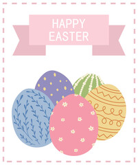 Beautiful Easter greeting card with eggs