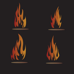 Free vector decorative flame silhouettes