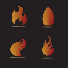 Free vector decorative flame silhouettes