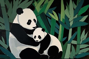 mother panda with baby © Kyle