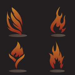 Free vector decorative flame silhouettes