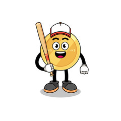 hong kong dollar mascot cartoon as a baseball player