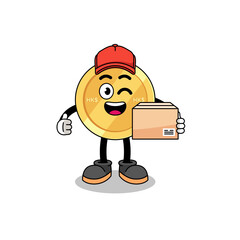 hong kong dollar mascot cartoon as an courier