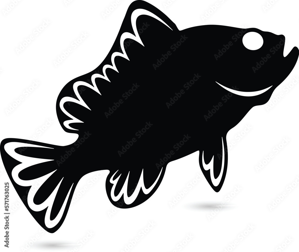 Wall mural American fish isolated silhouettes - Wall murals