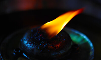 Burning incense in a Thai temple