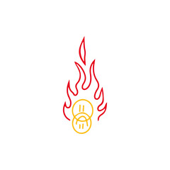red fire icon illustration vector
