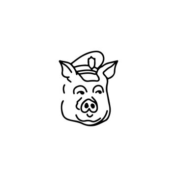 vector illustration of a pig's head