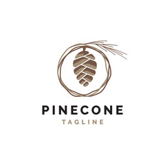 Pine cone logo design illustration vector template