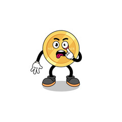Character Illustration of new zealand dollar with tongue sticking out