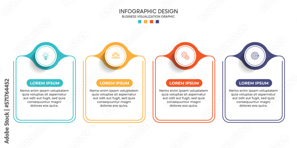 Leinwandbilder steps business data visualization timeline process infographic template design with icons