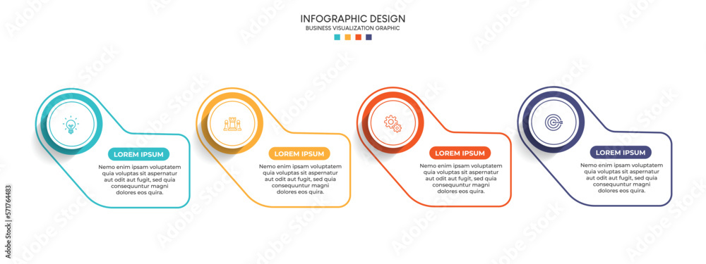 Poster steps business data visualization timeline process infographic template design with icons