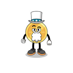 Illustration of new zealand dollar cartoon with i want you gesture