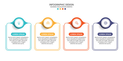 Steps business data visualization timeline process infographic template design with icons