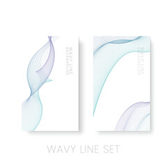 Blue purple Wavy line set