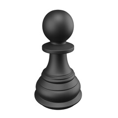3D rendering black pawn isolated on transparent background (object clipping path on PNG file) - obrazy, fototapety, plakaty
