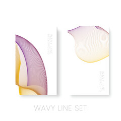 Yellow purple Wavy line set