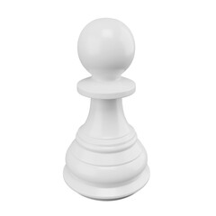 3D rendering white pawn isolated on transparent background (object clipping path on PNG file) - obrazy, fototapety, plakaty