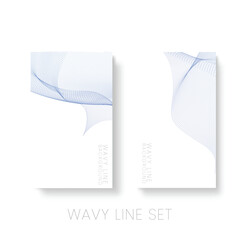 Blue Wavy line set