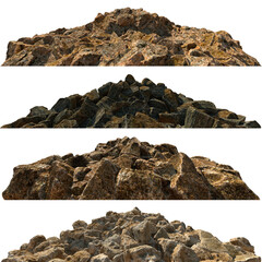 Pile heaps of stones Isolate on white background 3d illustration - 571765859