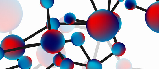 Obraz premium Line points connections geometric abstract background