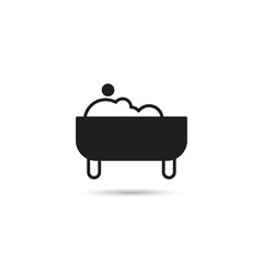 bathtub icon on white background