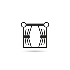 curtain and window icon on white background
