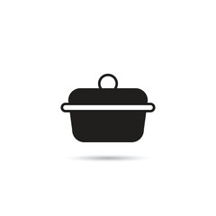 cooking pot icon on white background